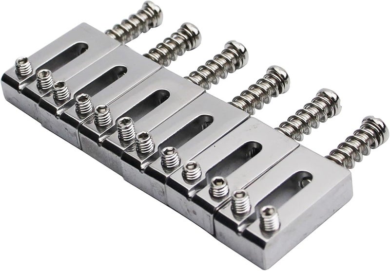 guyker Guitar Bridge Saddles (Set of 6) - 10.5MM Stainless Steel Polished Modern Guitar Tremolo Bridge Saddles Compatible with ST Electric Guitar - Image 3